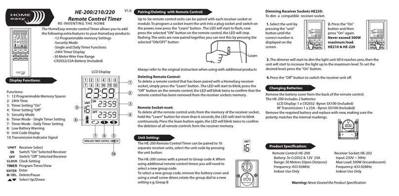 Byron Home Easy HE-200 User manual