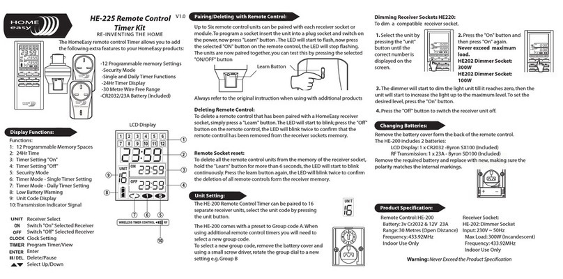Byron Home Easy HE-225 installation instructions