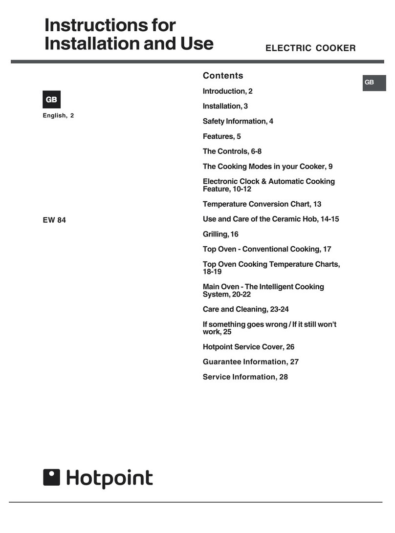 Hotpoint EW84 Instructions for installation and use Hotpoint EW84 Instructions for installation and use