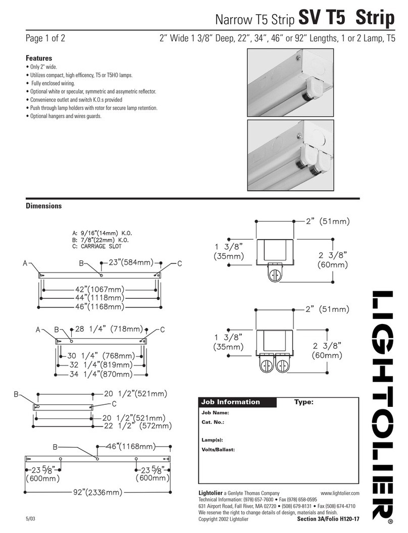 Lightolier SV T5 STRIP User manual