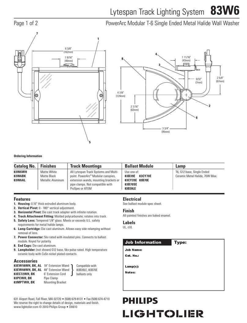 Lightolier Lytespan 83W6 User manual Lightolier Lytespan 83W6 User manual