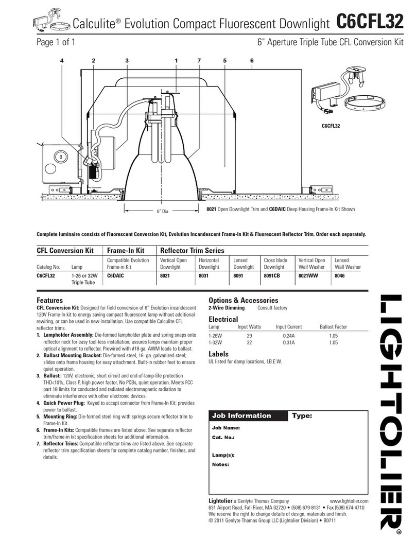 Lightolier Calculite C6CFL32 User manual