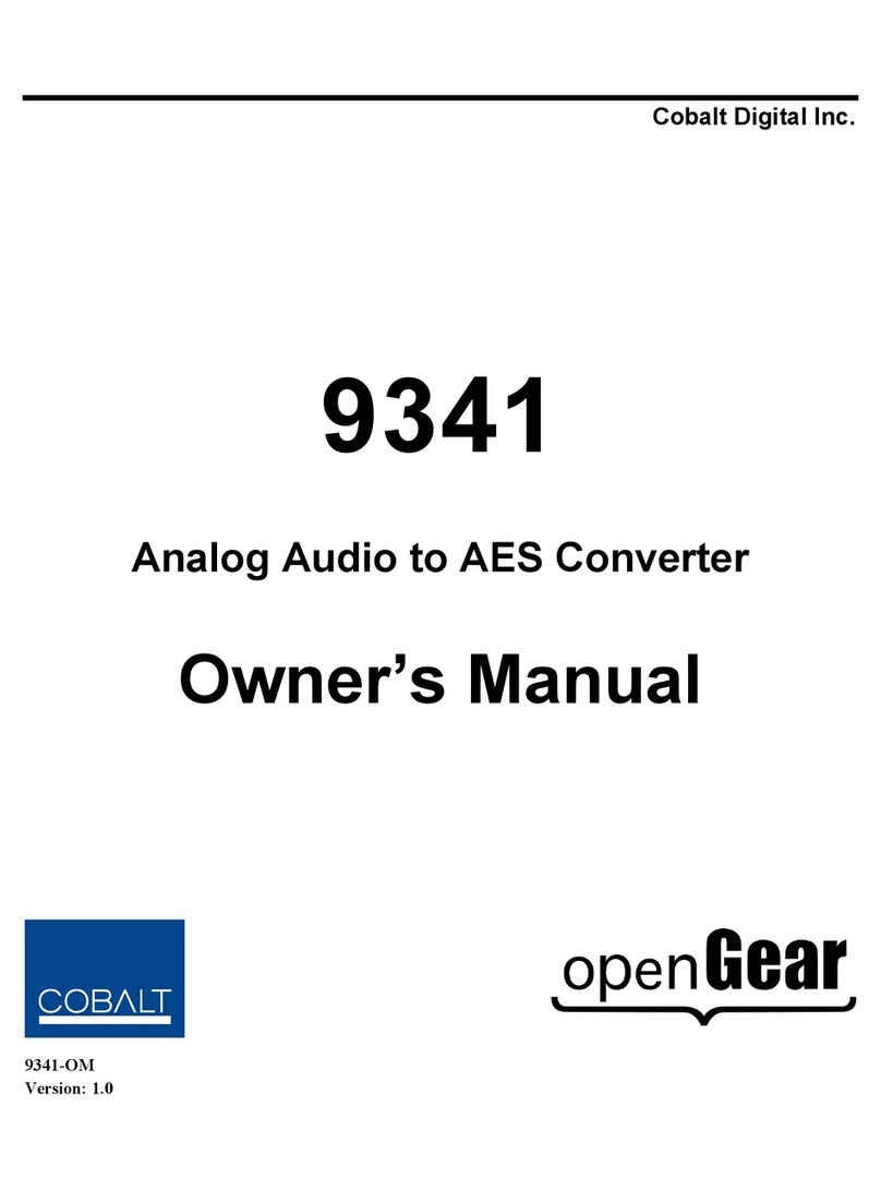 Cobalt Digital Inc openGear 9341 User manual