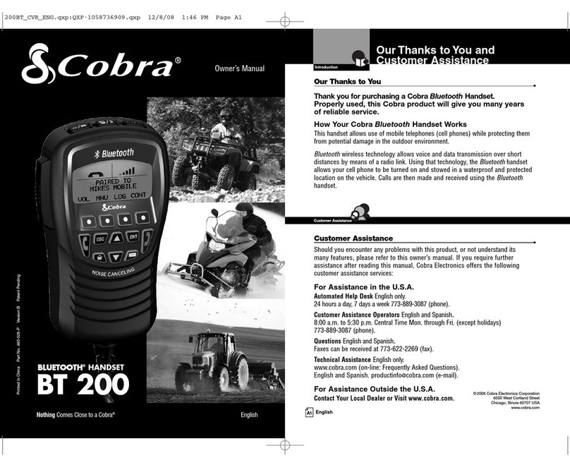 Cobra BT 200 owner's manual