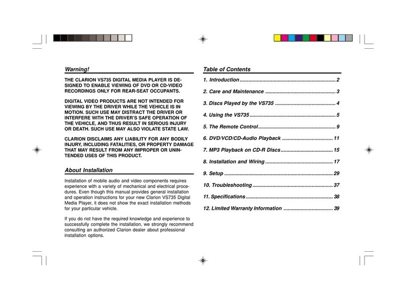 Clarion VS735 User manual