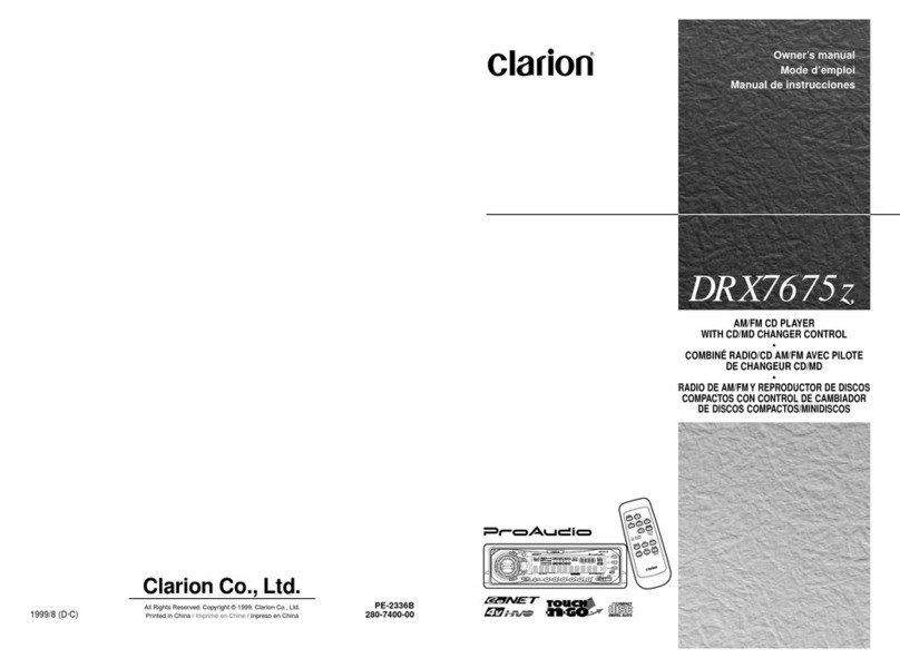Clarion ProAudio DRX7675z owner's manual