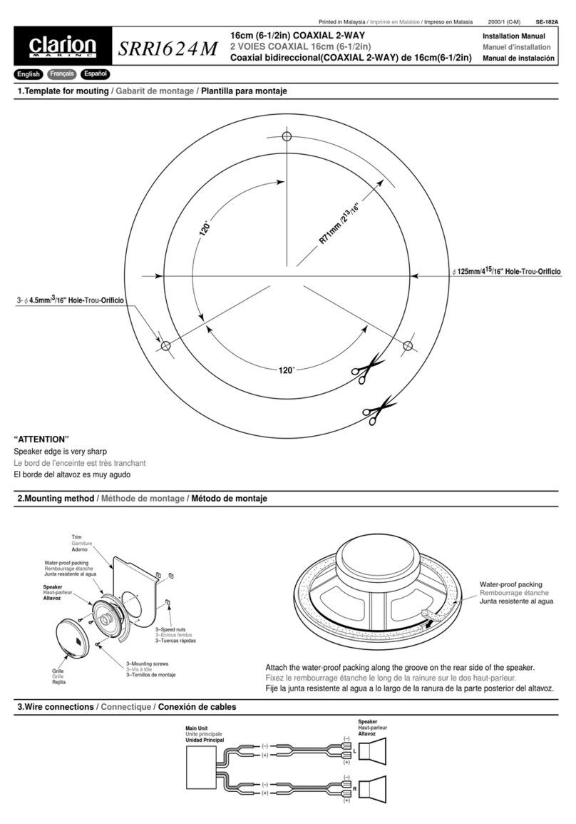 Clarion SRR1624M installation manual
