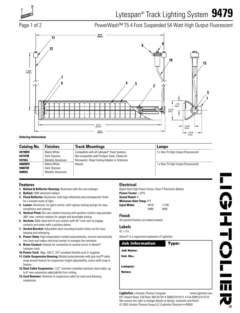 Lightolier Lytespan 9479 User manual