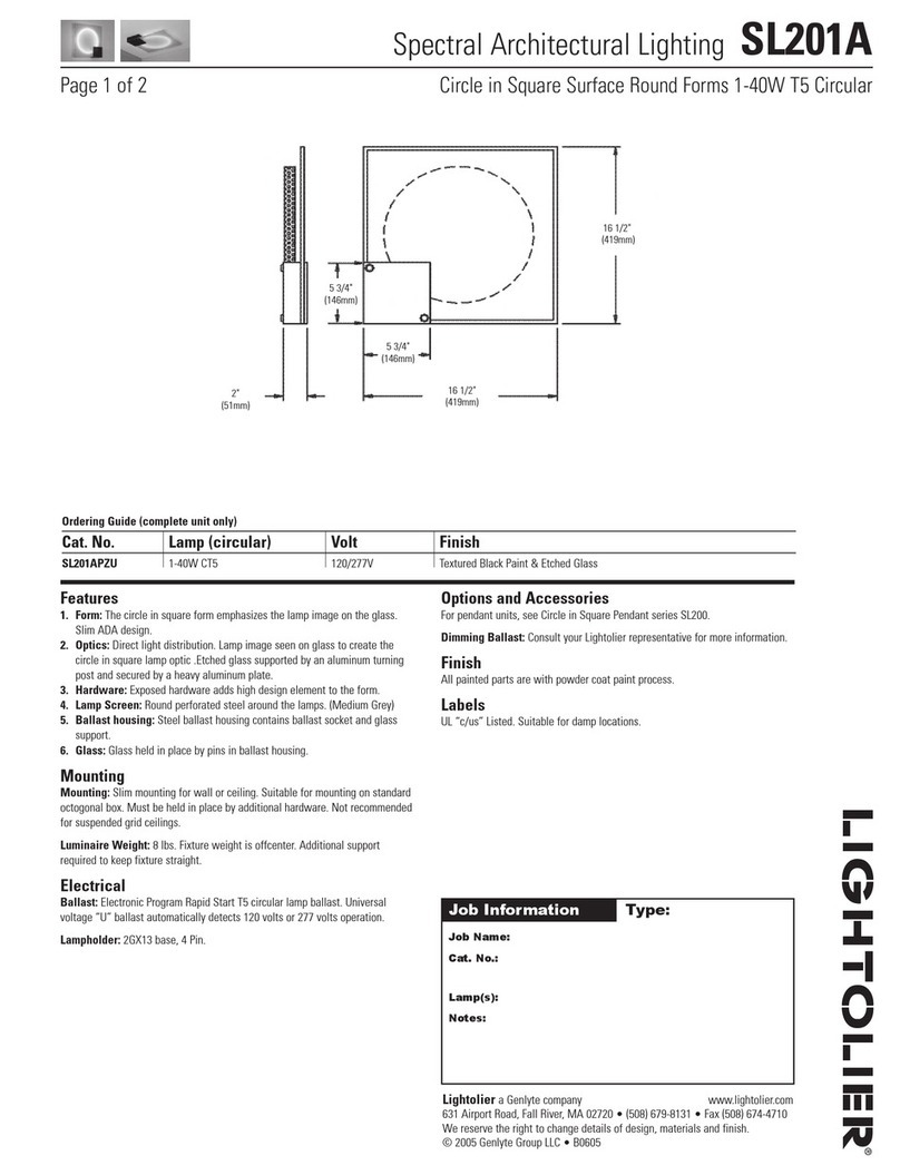 Lightolier SL201A User manual