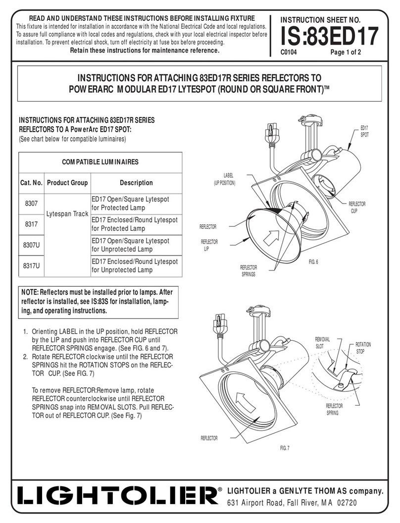 Lightolier 83ED17R SERIES User manual
