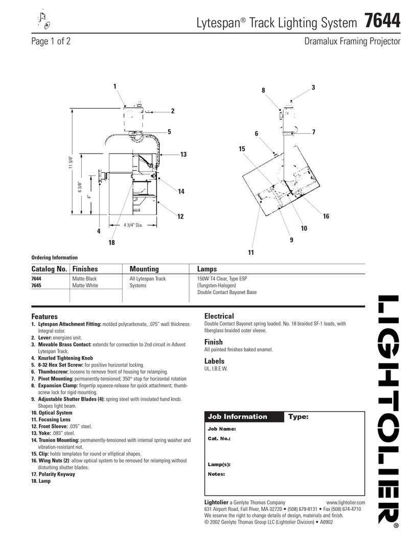 Lightolier Lytespan 7644 User manual