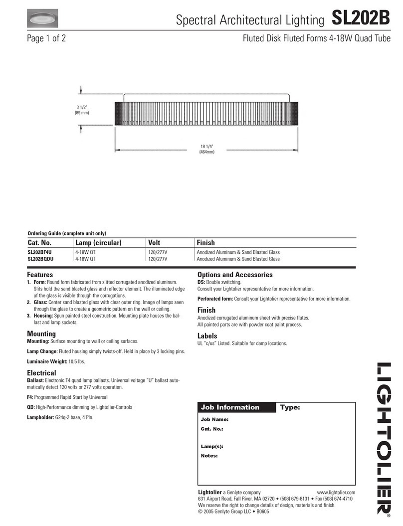 Lightolier SL202B User manual
