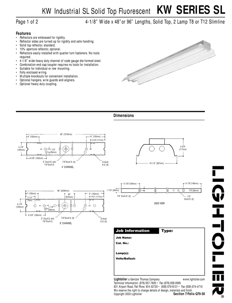 Lightolier KW SERIES SL User manual
