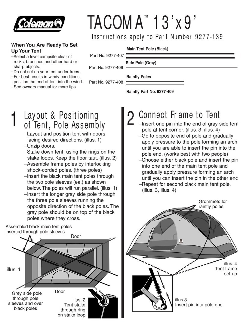 Coleman TACOMA 9277-139 User manual