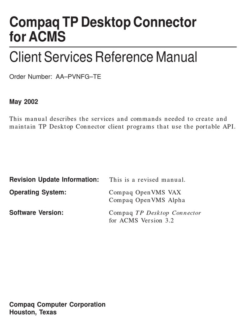Compaq TP Desktop Connector AA-PVNFG-TE User manual
