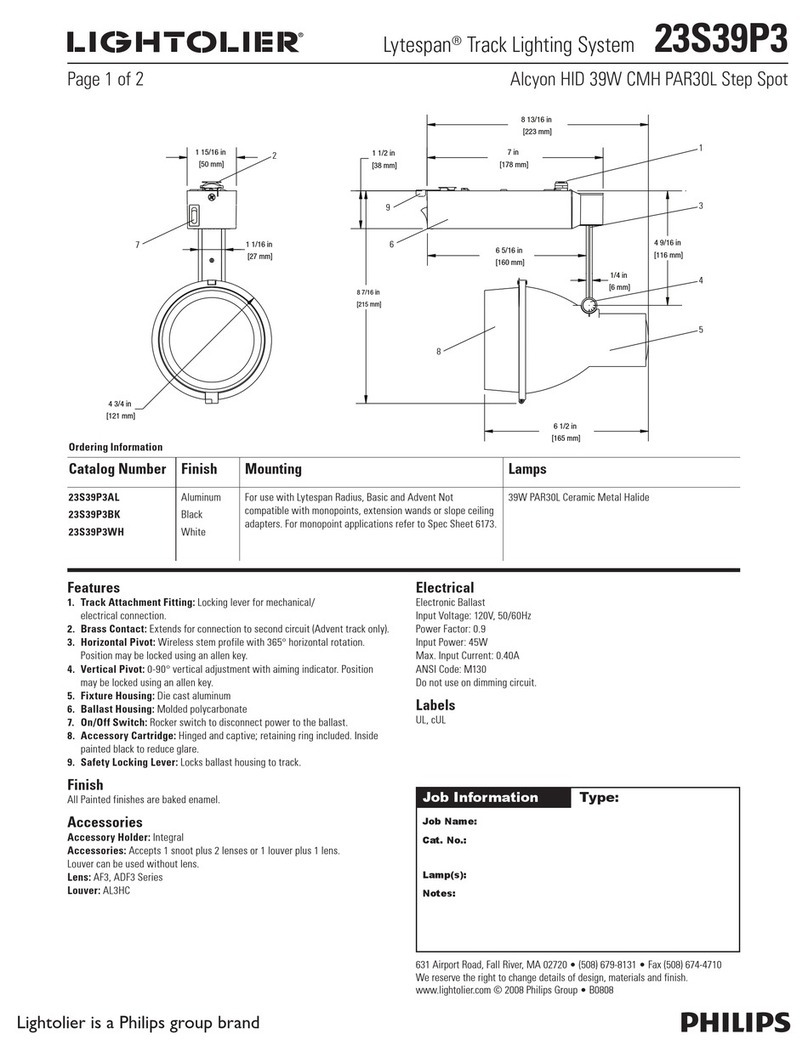 Lightolier Lytespan 23S39P3 User manual