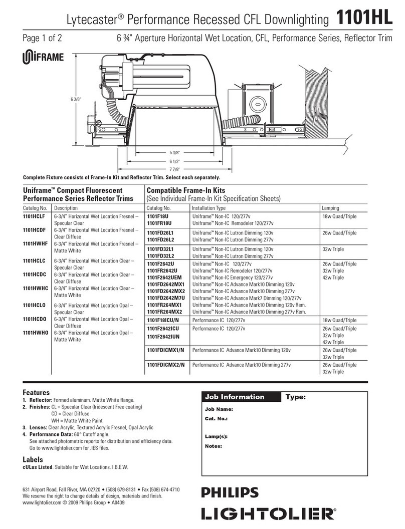 Lightolier Lytecaster 101HL User manual
