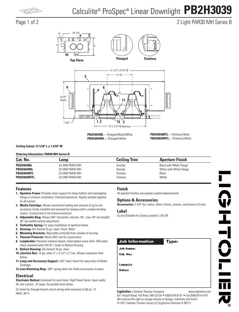 Lightolier Calculite ProSpec PB2H3039 specification