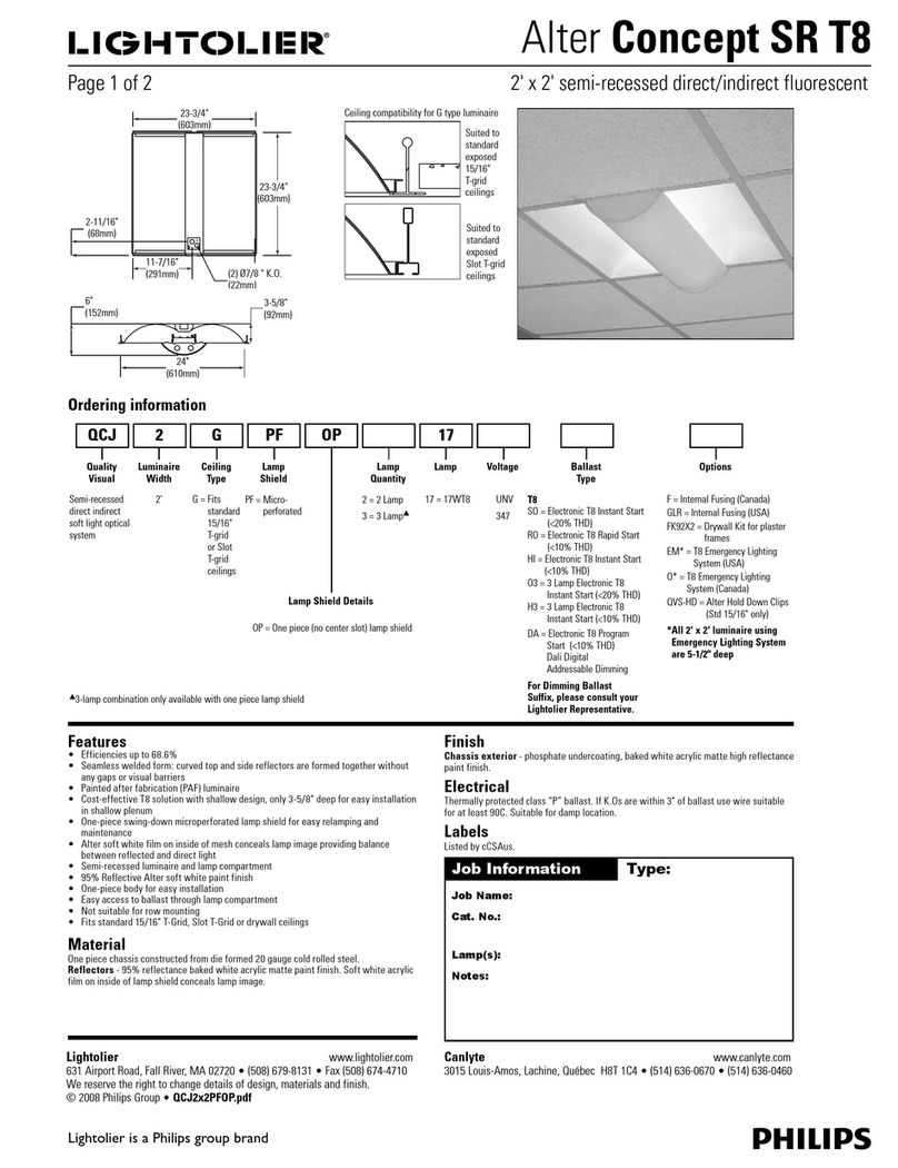 Lightolier Alter Concept SR T8 User manual