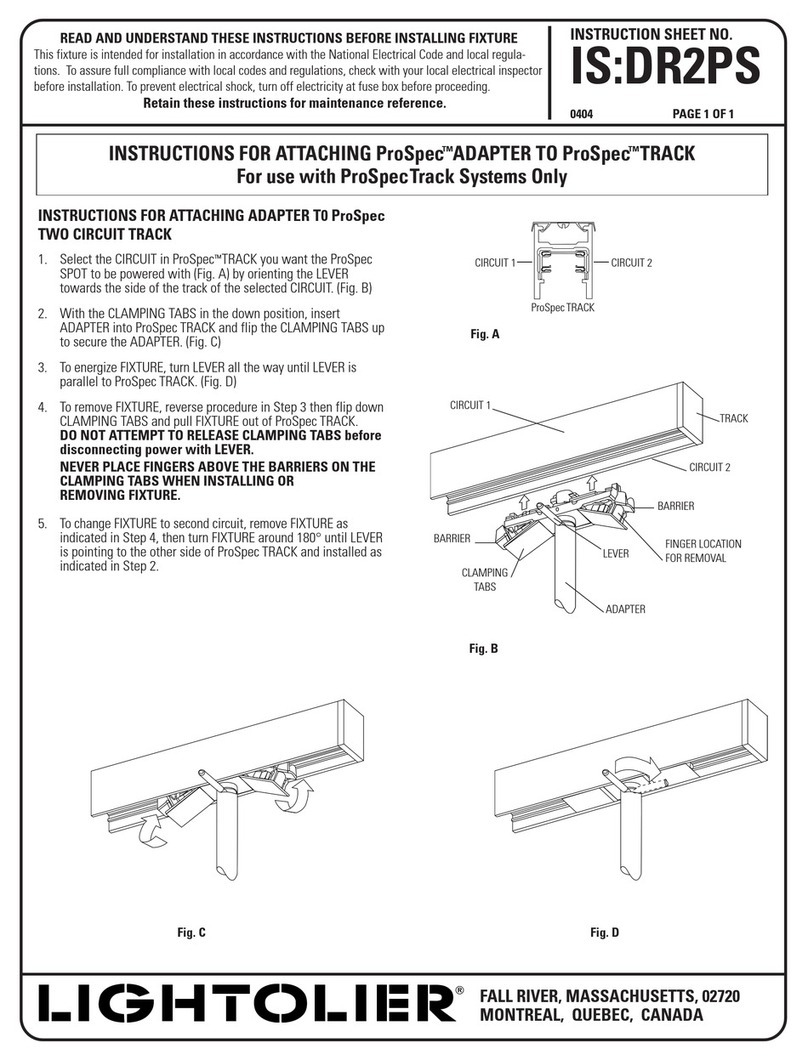 Lightolier ProSpec ADAPTER User manual