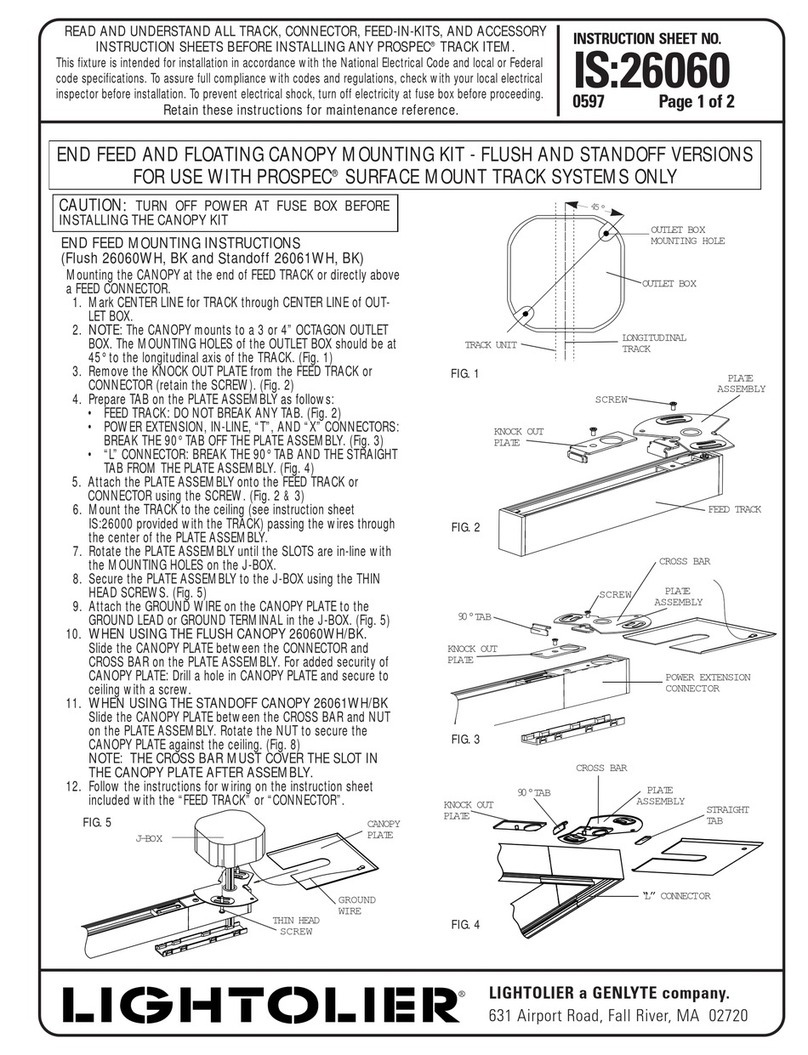 Lightolier END FEED AND FLOATING CANOPY MOUNTING KIT Instructions for maintenance reference