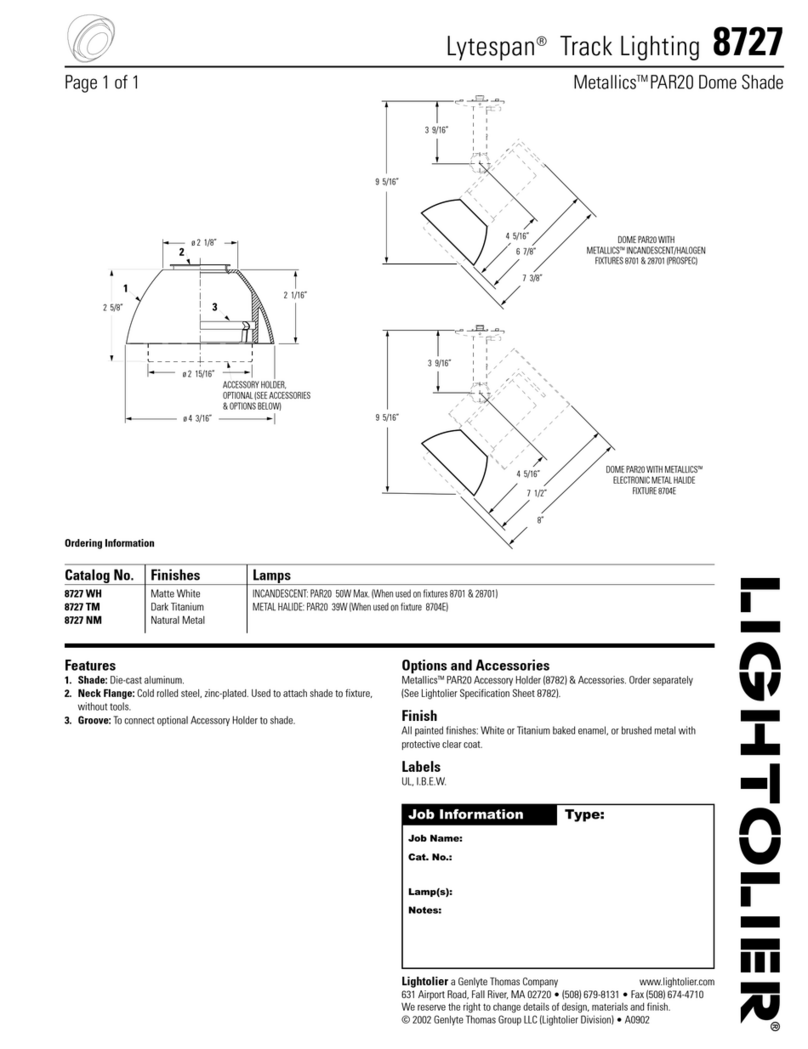 Lightolier Lytespan 8727 User manual