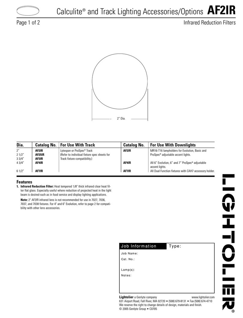 Lightolier Calculite AF2IR User manual