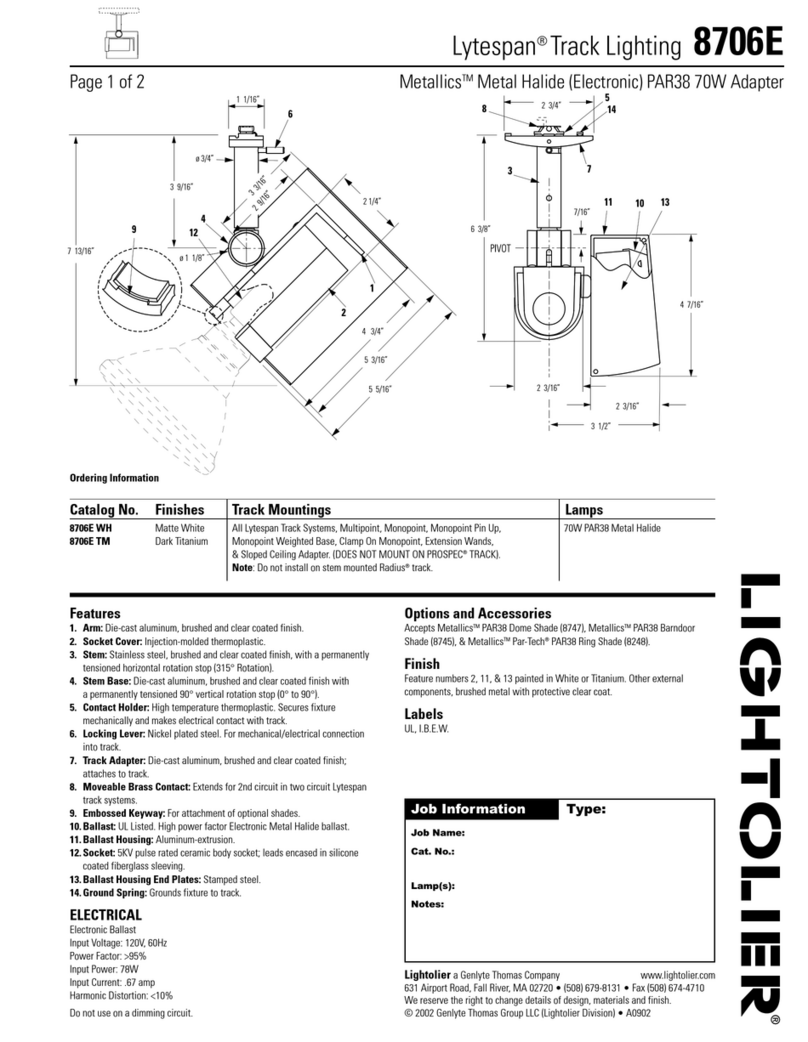Lightolier Lytespan 8706E User manual Lightolier Lytespan 8706E User manual