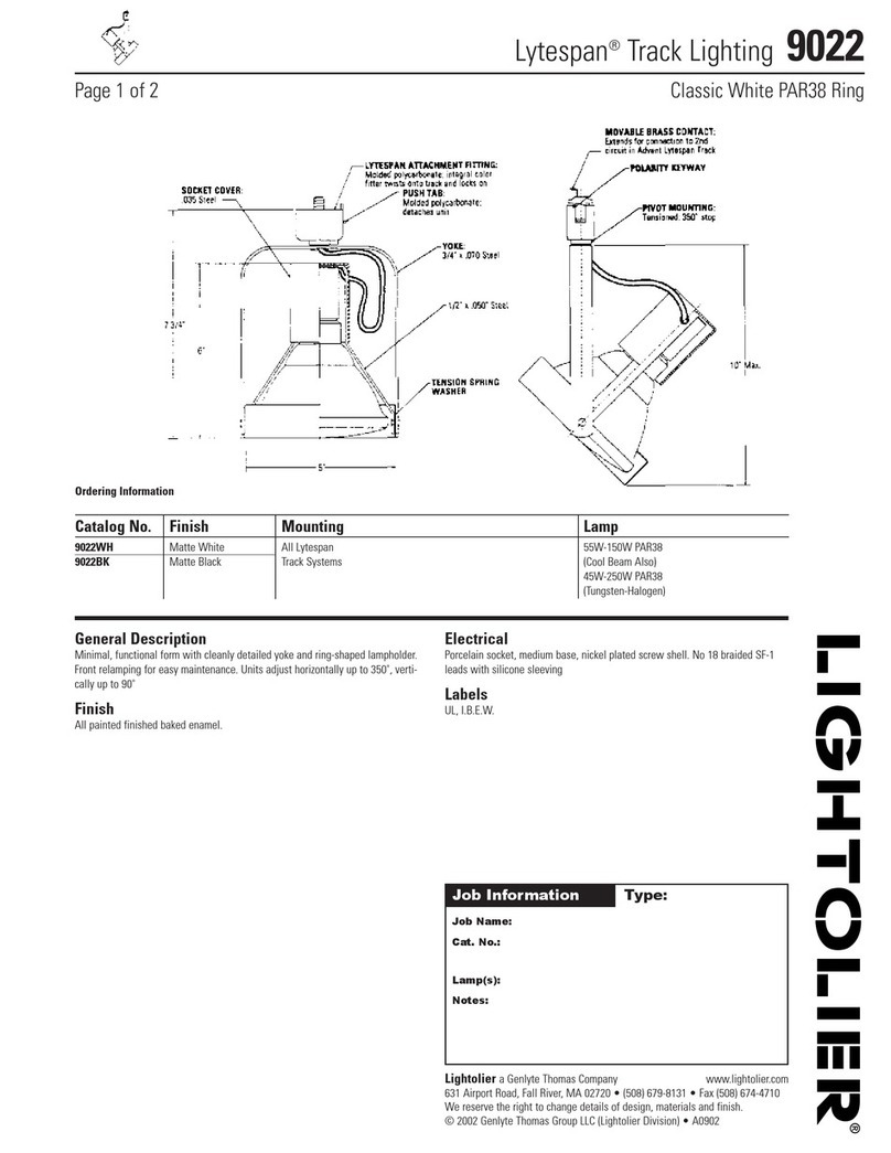 Lightolier Lytespan 9022 User manual