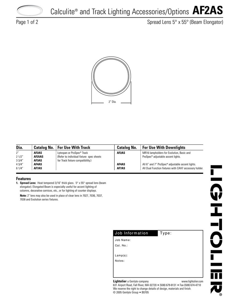 Lightolier Calculite AF2AS User manual