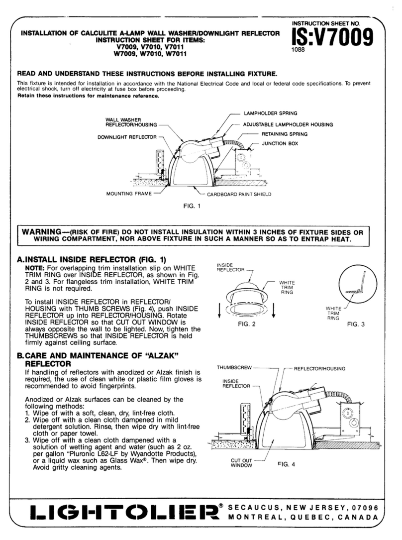 Lightolier Calculite V7009 installation instructions Lightolier Calculite V7009 installation instructions