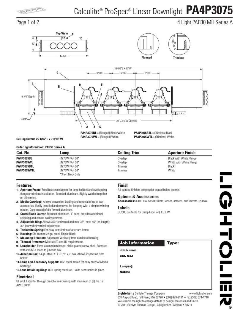 Lightolier Calculite ProSpec PA4P3075 specification