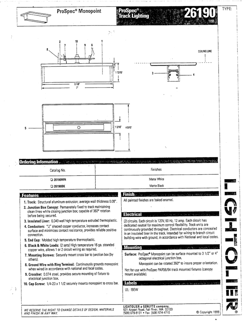 Lightolier Prospec 26190 specification