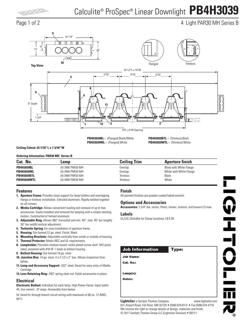 Lightolier Calculite ProSpec PB4H3039 User manual