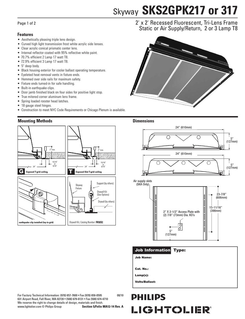 Lightolier Skyway SKS2GPK217 User manual