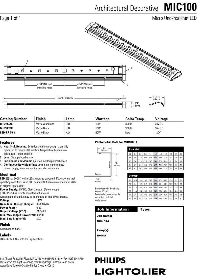 Lightolier MIC100 User manual