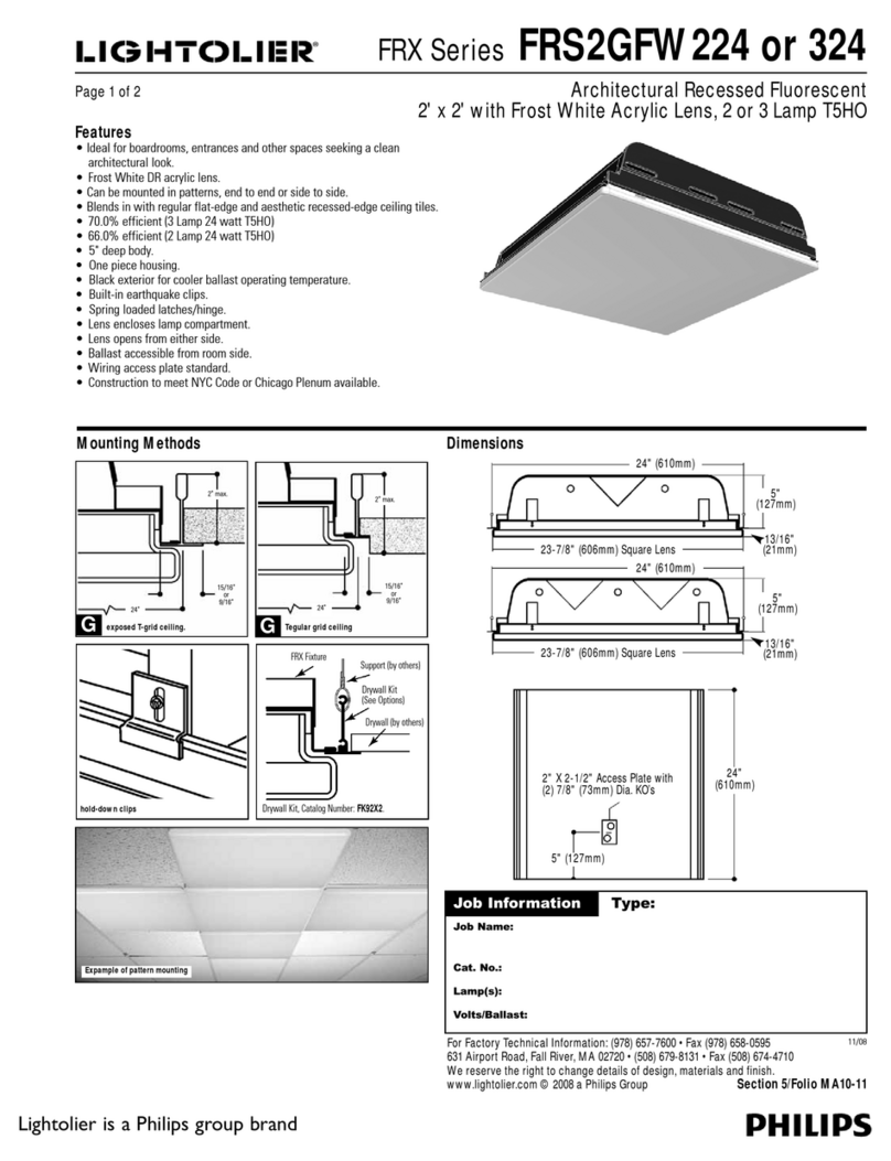 Lightolier FRS2GFW224 Installation