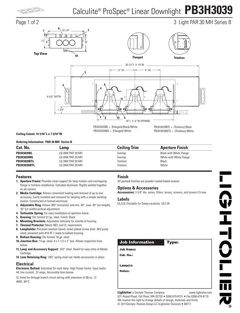 Lightolier Calculite ProSpec PB3H3039 specification