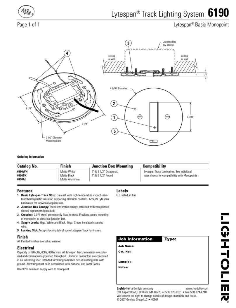 Lightolier Lytespan 6190 User manual