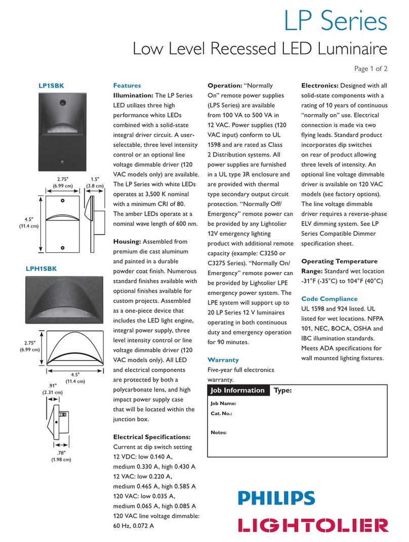 Lightolier LP Series User manual