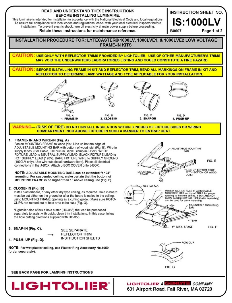 Lightolier LYTECASTER 1000LV User manual