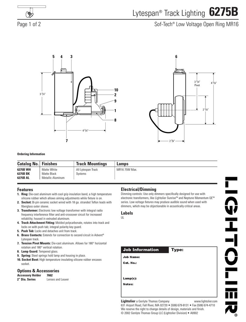Lightolier Lytespan 6275B User manual