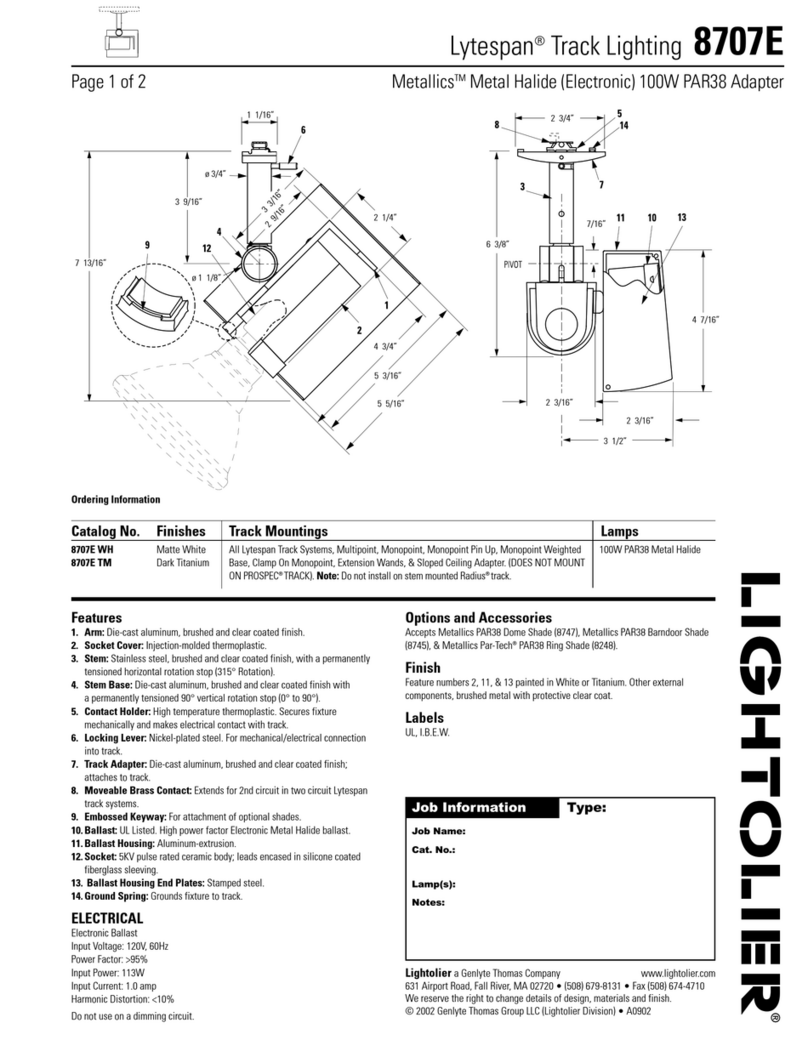 Lightolier Lytespan 8707E User manual