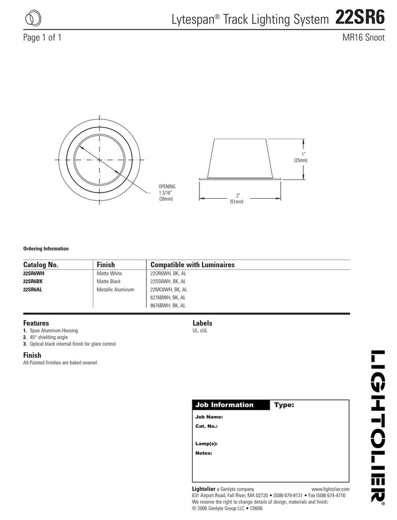 Lightolier Lytespan 22SR6 User manual