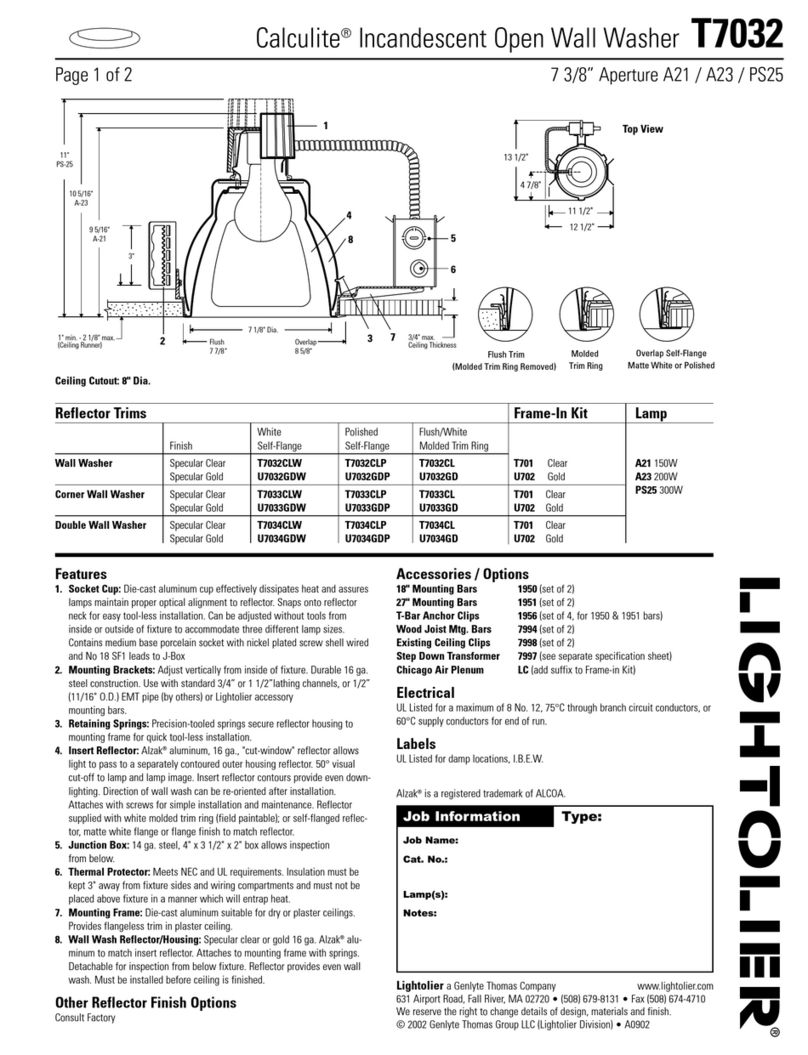 Lightolier Calculite T7032 User manual
