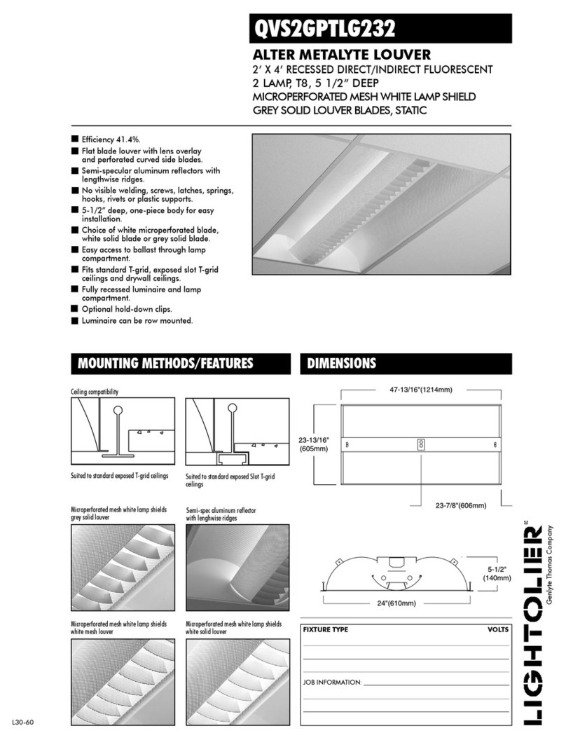 Lightolier QVS2GPTLG232 User manual Lightolier QVS2GPTLG232 User manual