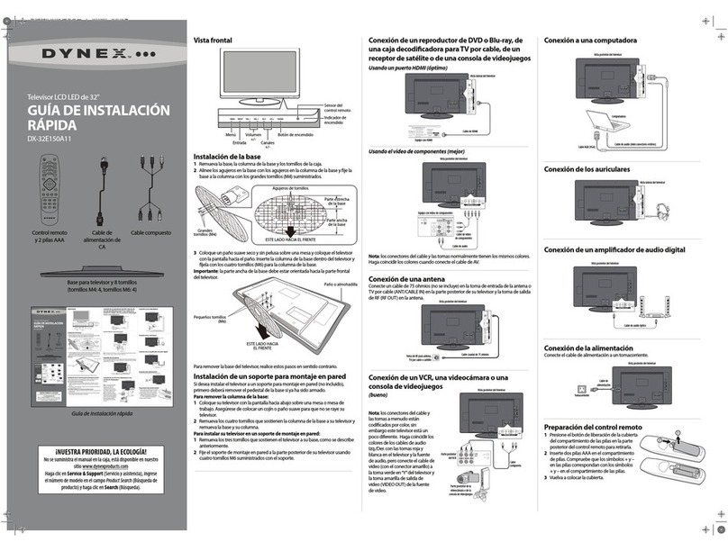 Dynex 32" LED-LCD TV DX-32E150A11 Parts list manual