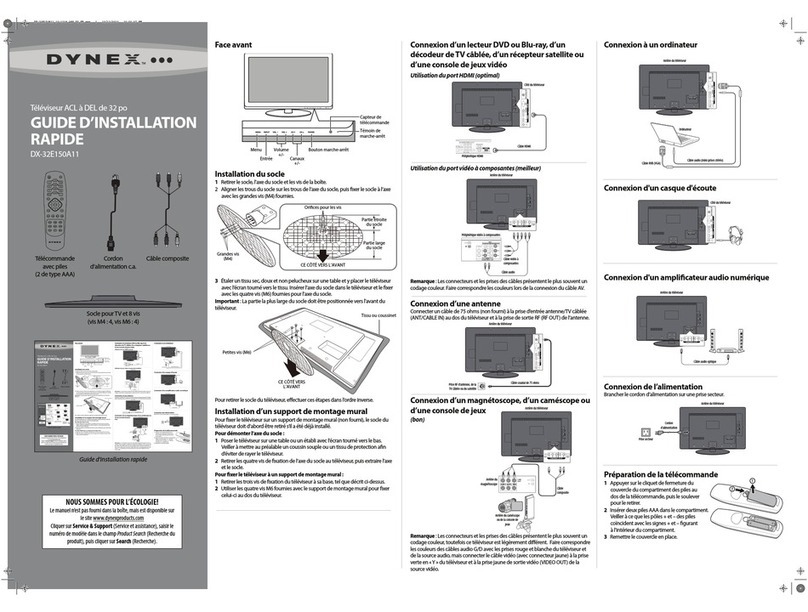 Dynex 32" LED-LCD TV DX-32E150A11 Installation and operation manual