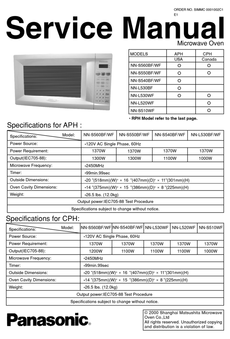 Panasonic 1100W - Sharp 1 CF Microwave Service manual