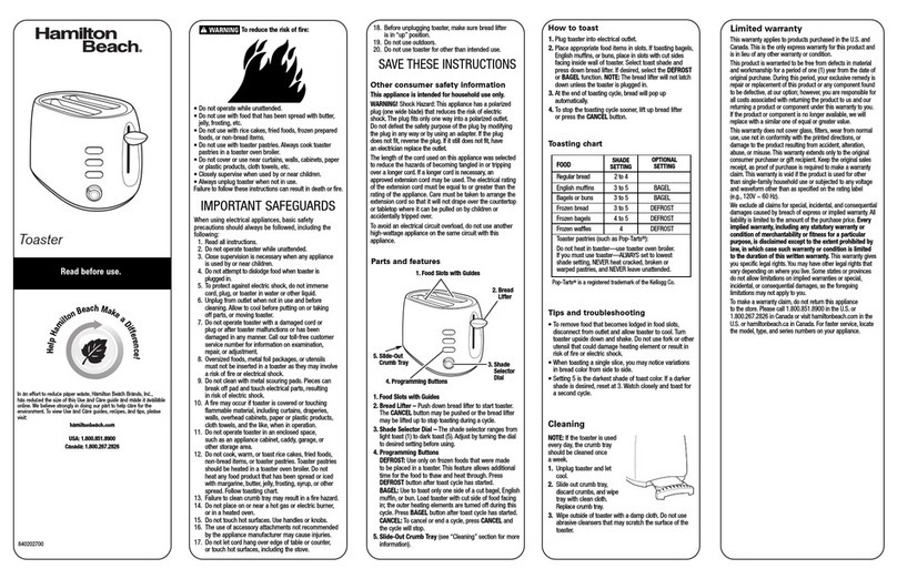 Hamilton Beach 22534E user guide
